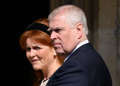 Andrés de Inglaterra y su exesposa, Sarah Ferguson, el 20 de abril de 2025 en Windsor