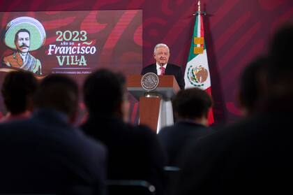 Andrés Manuel López Obrador, durante su conferencia mañanera, el 8 de mayo de 2023