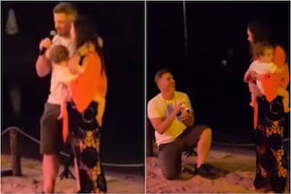 Video: así fue la propuesta de casamiento que recibió Julieta Nair Calvo en la playa y frente a su familia