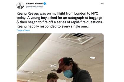 Andrew Kimmel compartió la anécdota que vivió con Keanu Reeves (Foto: Twitter @andrewkimmel)