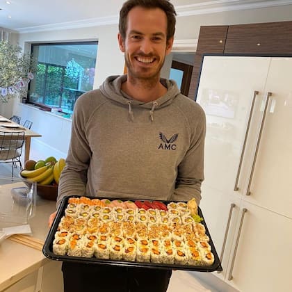 Andy Murray preparó sushi para toda su familia en el día de su cumpleaños. Crédito: Instagram