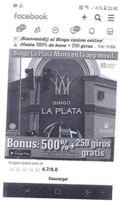 Anexo de la denuncia que muestra la promoción del supuesto sitio de juego ilegal