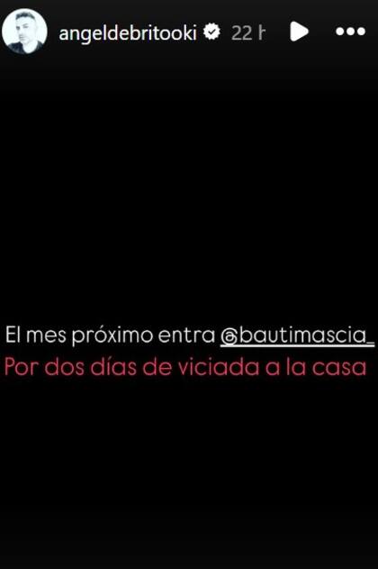 Ángel de Brito anunció el ingreso de Bautista Mascia