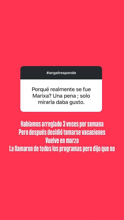 Ángel de Brito confirmó que en marzo volvería Marixa Balli a LAM