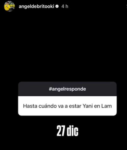 Ángel de Brito confirmó que Yanina Latorre se despide de LAM el 27 de diciembre (Foto: Instagram @angeldebritooki)