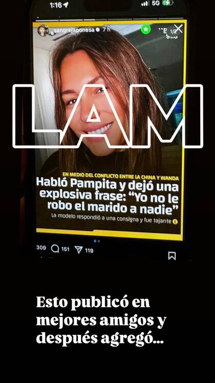 Ángel de Brito filtró la polémica publicación que la China Suárez habría compartido sobre Pampita en sus "mejores amigos" de Instagram