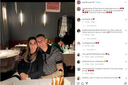 Ángel Di María celebró su amor por Jorgelina Cardoso (Foto: Instagram)