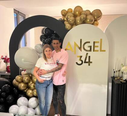 Ángel Di María celebró su cumpleaños número 34. Imágen de Instagram de su esposa Jorgelina Cardoso.