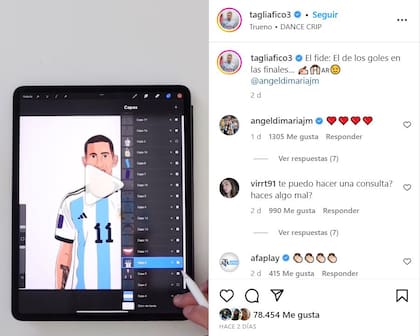 Ángel Di María le agradeció con emojis de corazones a Nicolas Tagliafico