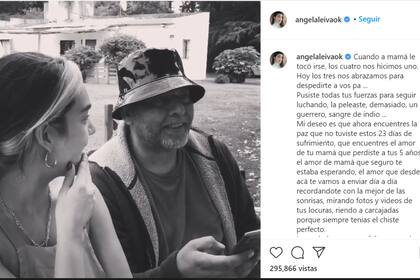 Ángela Leiva despidió a su padre con una sentida carta en las redes sociales