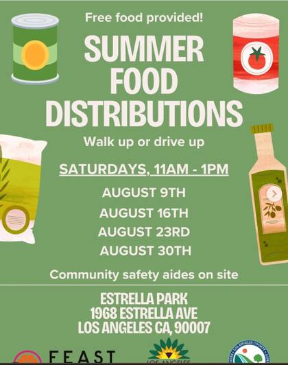 Angeles Neighborhood Land Trust comenzó con la entrega de comida gratis desde el pasado 9 de agosto (Instagram/@neighborhoodlandtrust/@feast_for_all)