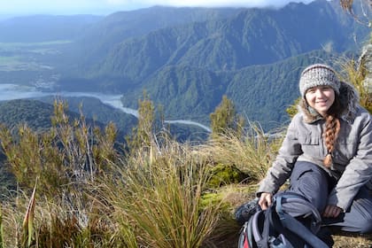 Angie D´Errico en Nueva Zelanda, donde vivió un año con la visa de Work & Travel