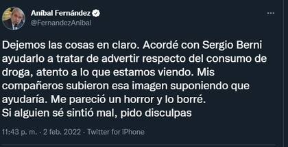 Aníbal Fernández pidió disculpas.