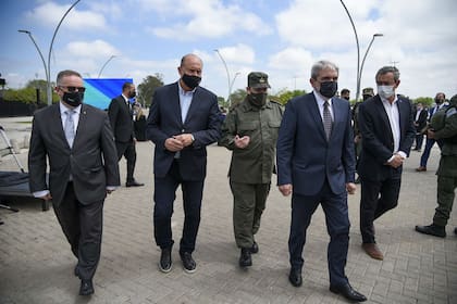 Aníbal Fernández estuvo acompañado por el gobernador Omar Perotti