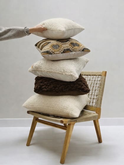 Animaná tiene almohadones de lana merino, baby alpaca, algodón y chaguar.