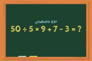 Animate a resolver este cálculo matemático en 20 segundos y poné a prueba todos tus conocimientos