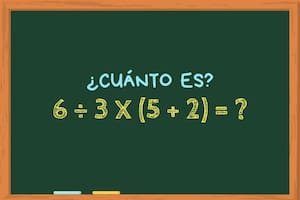 ¿Cuánto es 6 ÷ 3 x (5 + 2)? Resolvé este cálculo matemático en solo seis segundos y poné a prueba tus conocimientos