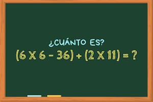 ¿Cuánto es (6 x 6 - 36) + (2 x 11)? El cálculo matemático que pocos logran resolver en menos de 30 segundos