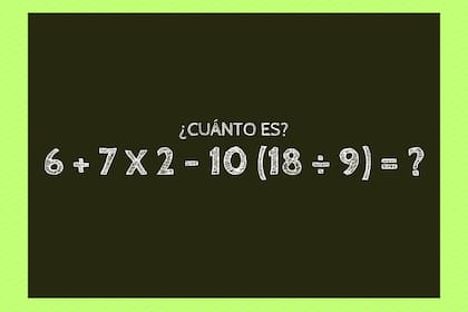 Animate a resolver este cálculo matemático en menos de 20 segundos y estimulá tus funciones cognitivas