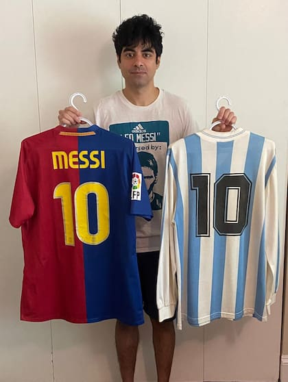 Anish Kanabar, el coleccionista que tiene camisetas de Messi y Maradona