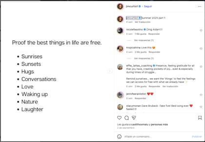 Aniston ya seguía este tipo de consejos que el influencer compartía en redes