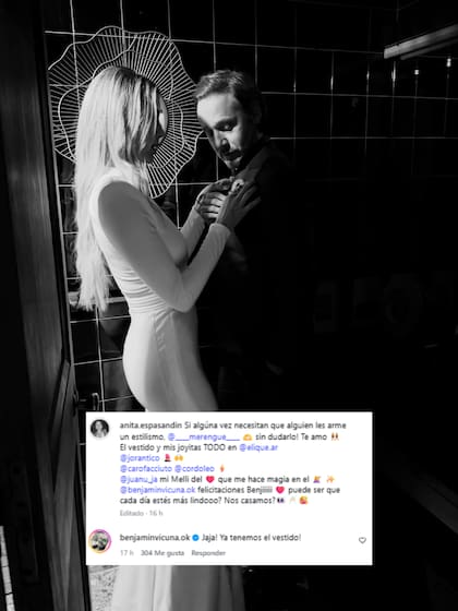 Anita Espasandin le preguntó a Benjamín Vicuña si se casaban y él le respondió que ya tenían el vestido (Foto: Instagram @anita.espasandin)
