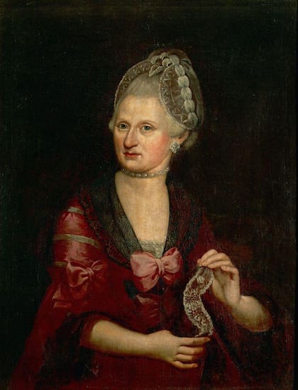 Anna Maria Mozart, madre de Nannerl y Wolfgang, en una pintura probablemente del artista Pietro Antonio Lorenzoni.