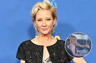 Las imágenes que revelan que Anne Heche casi atropella a un peatón antes de chocar