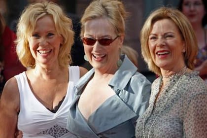 Agnetha y Anni-Frid, en 2008, en el estreno de Mamma Mia! en Suecia
