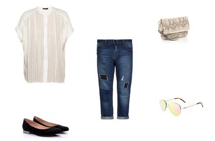 Anteojos (Elizabeth Arden) Jean (Paula Cahen D Anvers, $1700) Camisa (Clara, $1400) Sobre (Lazaro, $1690) Ballerinas (Le Loup, $1650)