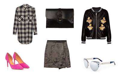 Anteojos (Elizabeth Arden ) Pollera (Tramando, $2100) Camisa (Bendito Pie, $ 2189) Campera (Them) Zapatos (Via UNo, 2x1 Fotter.com) Sobre (Prune, $1100)