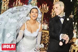 La boda de Kourtney Kardashian: el velo de su vestido y un mensaje de amor para su marido