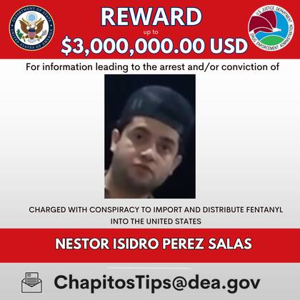 Antes de su detención, la DEA había ofrecido una recompensa de US$3 millones por información valiosa para arrestar a Pérez Salas