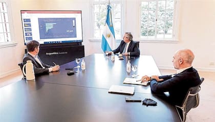 Antes de un anuncio distinto, Alberto Fernández recibió en Olivos a Axel Kicillof y Horacio Rodríguez Larreta