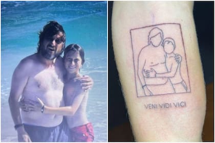 Antes de viajar a Santos, Lingua se tatuó en la zona del bíceps izquierdo una imagen contorneada de una foto con su papá, fallecido en 2021; el destino quiso que allí en Brasil ganara su primer Challenger