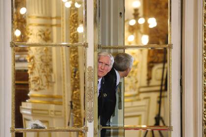 Antes del comienzo de la reunión entre Mauricio Macri y Vladimir Putin en el salón Blanco de la Casa Rosada