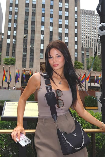 Antes del partido de semifinales, la modelo aprovechó para hacer turismo en Nueva York y visitó el Rockerfeller Center.