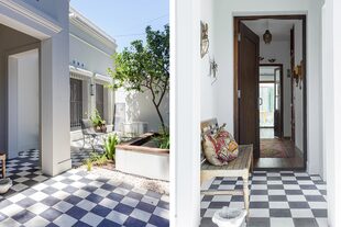 Antes, el patio tenía piso de ladrillo y un sector con césped que nunca prosperó demasiado.