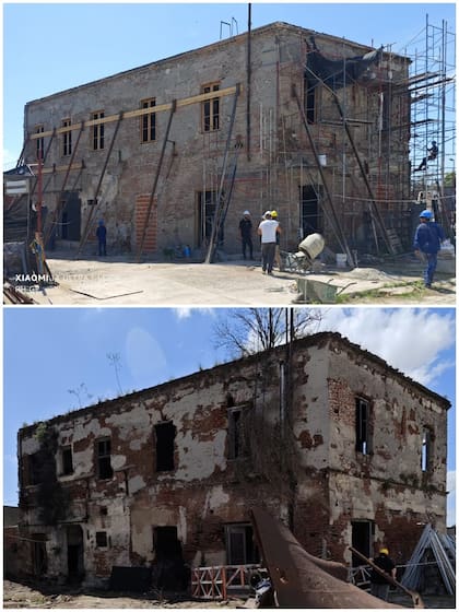 Antes y después. La Lanera, parte del complejo Barraca Peña y vecina del almacén El Triunfo.