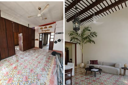 Antes y después. La región es una zona muy salina y húmeda y muchos materiales no resisten; por eso históricamente se optaba por este sistema de techos, pensado para soportar mejor el clima.