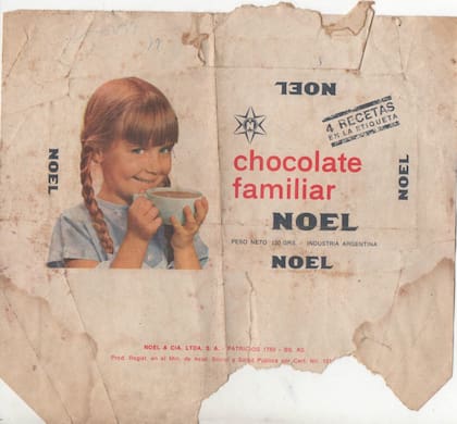 Antiguo envoltorio de chocolate Noel.