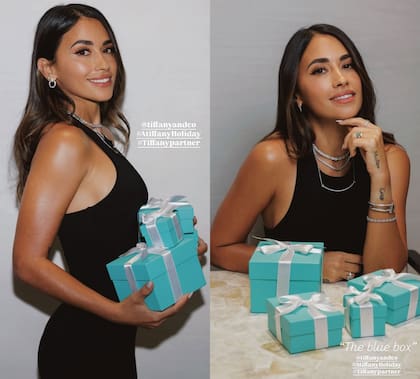 Anto recibió las "blue box" con un oufit elegante