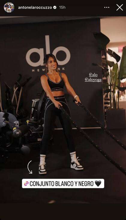 Anto Roccuzzo en acción: lució un elegante outfit deportivo para entrenar