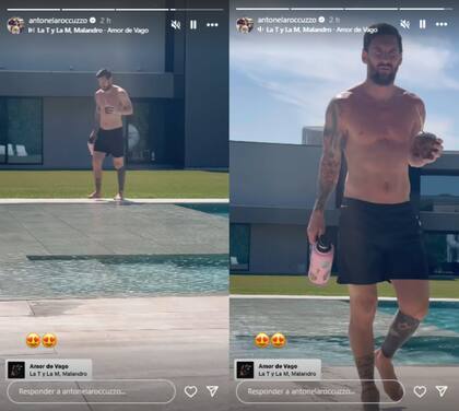 Anto Roccuzzo mostró su día de sol y pileta con Messi en Rosario (Foto: Captura de video / Instagram @antonelaroccuzzo)