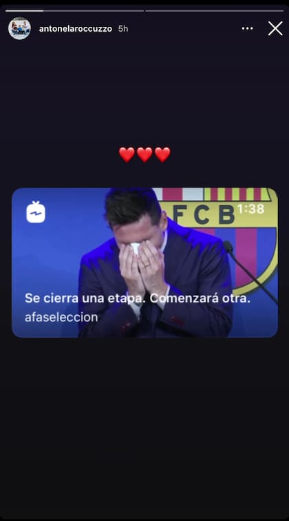 Antonela compartió el video de la AFA para Messi