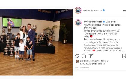 Antonela Roccuzo escribió un sentido mensaje tras la salida de Messi del FC Barcelona