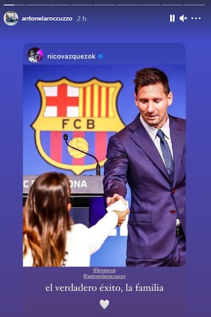 Antonela Roccuzo replicó algunos mensajes de aliento para Messi: "El verdadero éxito es la familia"