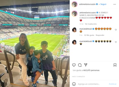 Antonela Roccuzzo celebró el triunfo de la selección argentina con una particular foto