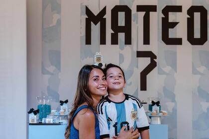 Antonela Roccuzzo compartió con sus seguidores las imágenes del cumpleaños de 7 de Mateo Messi
