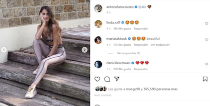 Antonela Roccuzzo compartió hoy unas fotos en las que posó para una marca de ropa.